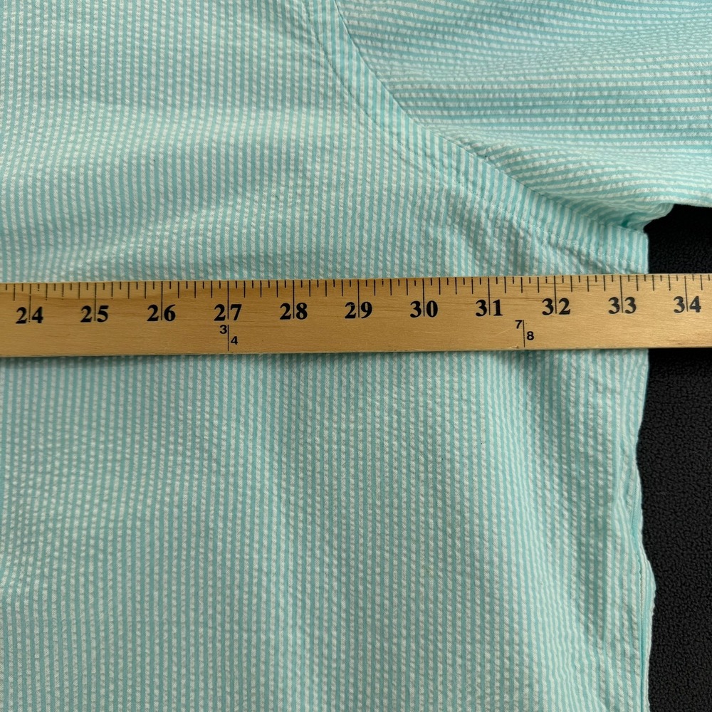 Ralph Lauren Mens 4XB Big Seersucker Short Sleeve Button Down Shirt Blue Stripe - Picture 6 of 16